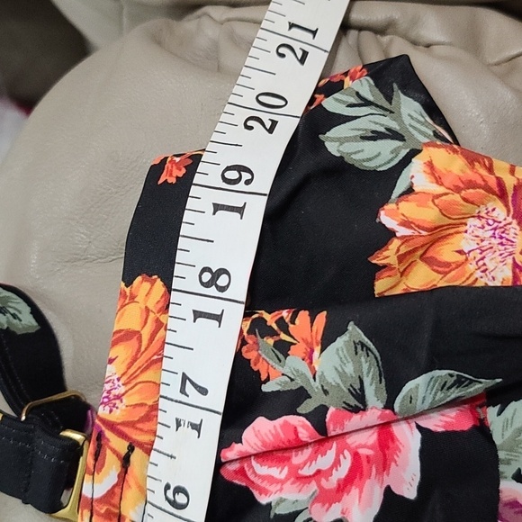 Terra & Sky Womens Swimsuit One Piece Black Floral Adjustable Straps 2X(20-22W) - Picture 12 of 14